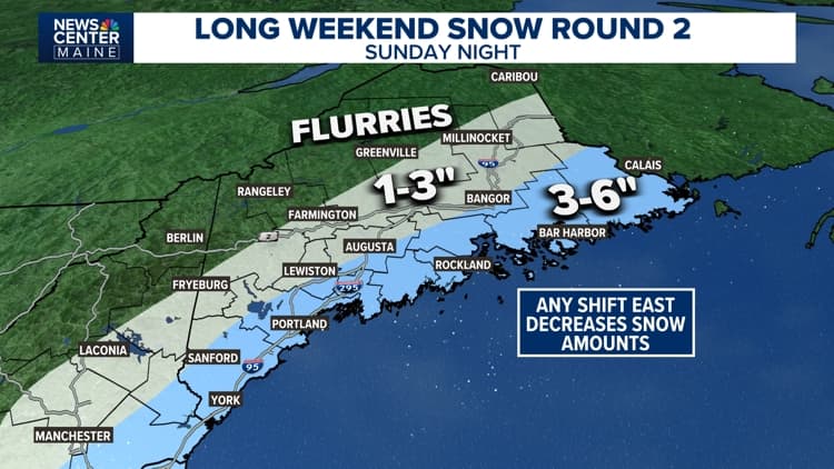 A second chance for snow for this long weekend
